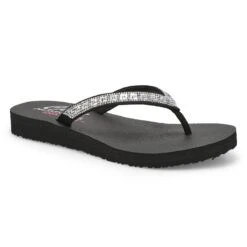 Skechers Women's Meditation Thong Sandal - Ta -ShoeVibe Sales Shop 119285 BLK XXX
