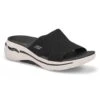 Skechers Lds Go Walk Arch Fit Slide Sandal-Bl -ShoeVibe Sales Shop 140224 BKW XXX