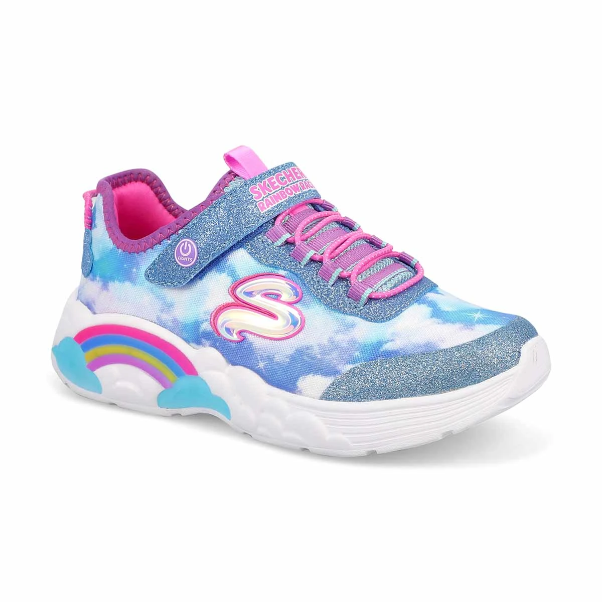 Skechers Girls' Rainbow Racer Light Up Sneake 3 Skechers Girls' Rainbow Racer Light Up Sneake