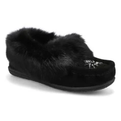 SoftMoc Ladies Cute 5 Rabbit Fur Moccasin- Re -ShoeVibe Sales Shop CUTE5 BKBK XXX 2