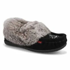 SoftMoc Ladies Cute 5 Rabbit Fur Moccasin- Re -ShoeVibe Sales Shop CUTE5 BKGY XXX 2