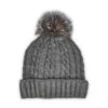 SoftMoc Women's Grey With Fur Pom Cable Stitc