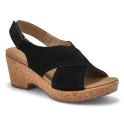 SoftMoc Women's Julie Wedge Sandal - Black