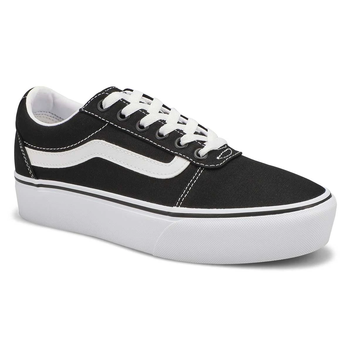 Vans Women's Ward Platform Sneaker - Black/Wh 3 Vans Women's Ward Platform Sneaker - Black/Wh