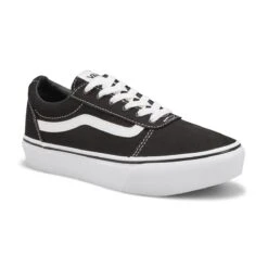 Vans Girls Ward Platform Sneaker - Black/Whit