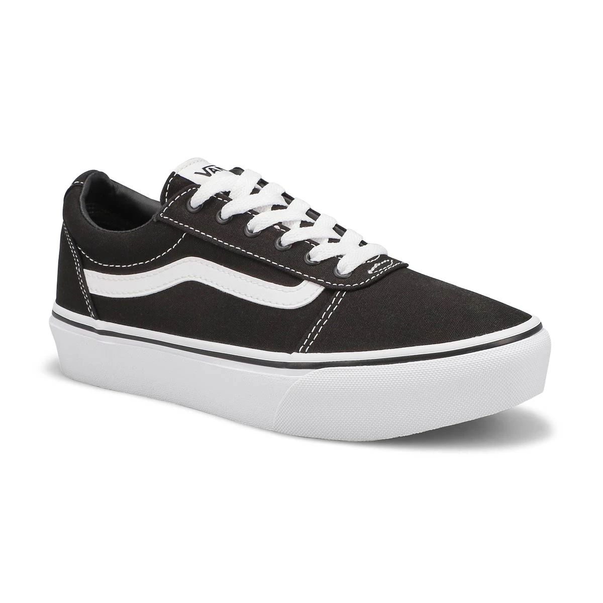 Vans Girls Ward Platform Sneaker - Black/Whit 3 Vans Girls Ward Platform Sneaker - Black/Whit