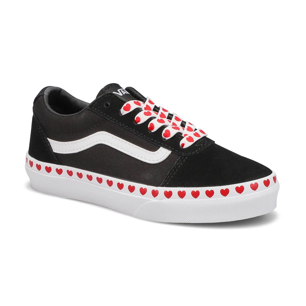 Vans Girls' Ward Heart Foxing Sneaker 3 Vans Girls' Ward Heart Foxing Sneaker